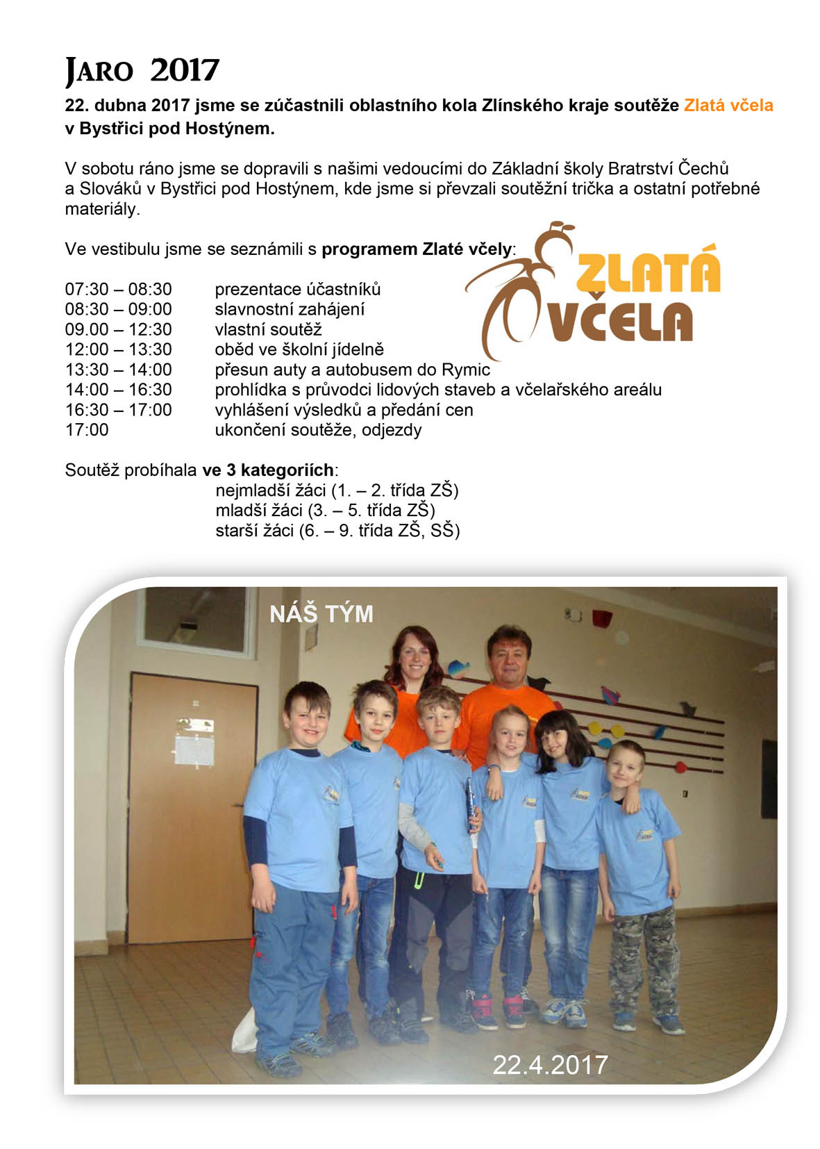 Zlatá včela 2017