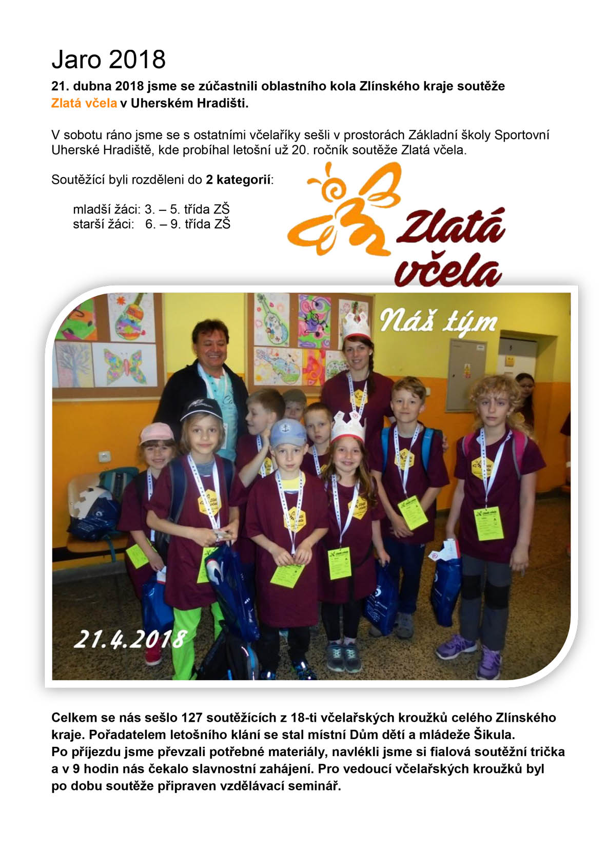 Zlatá včela 2018